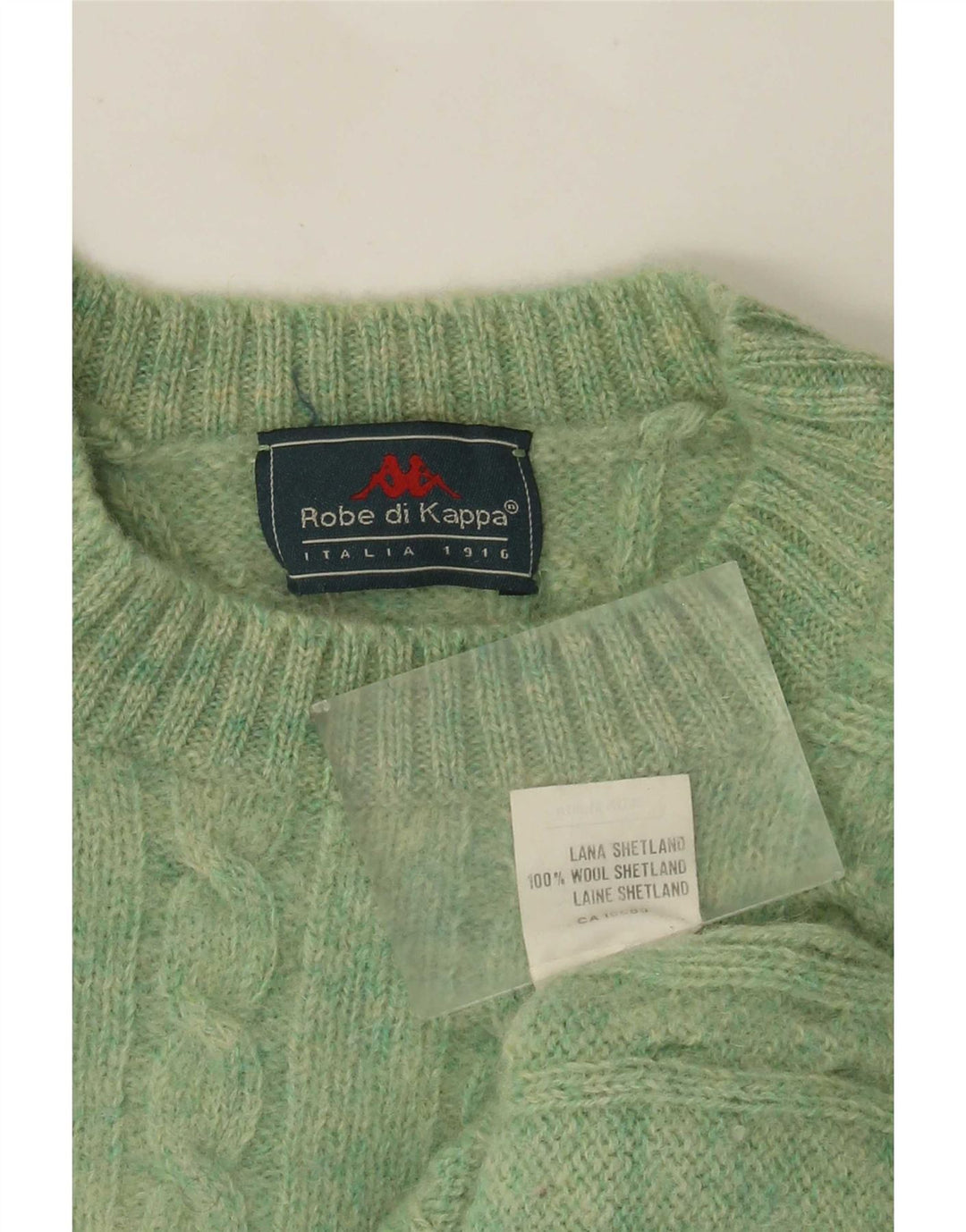 Kappa Pull à col rond pour homme en laine verte Small