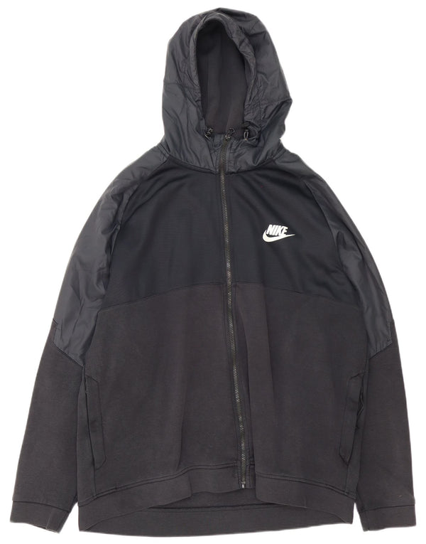 Nike Pull à capuche zippé pour homme 2XL en coton noir