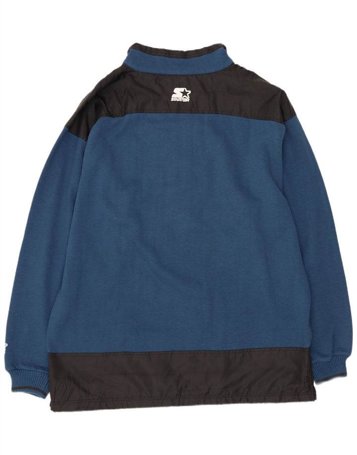 Starter Sweat-shirt à col zippé pour homme XL Bleu Colorblock Polyester