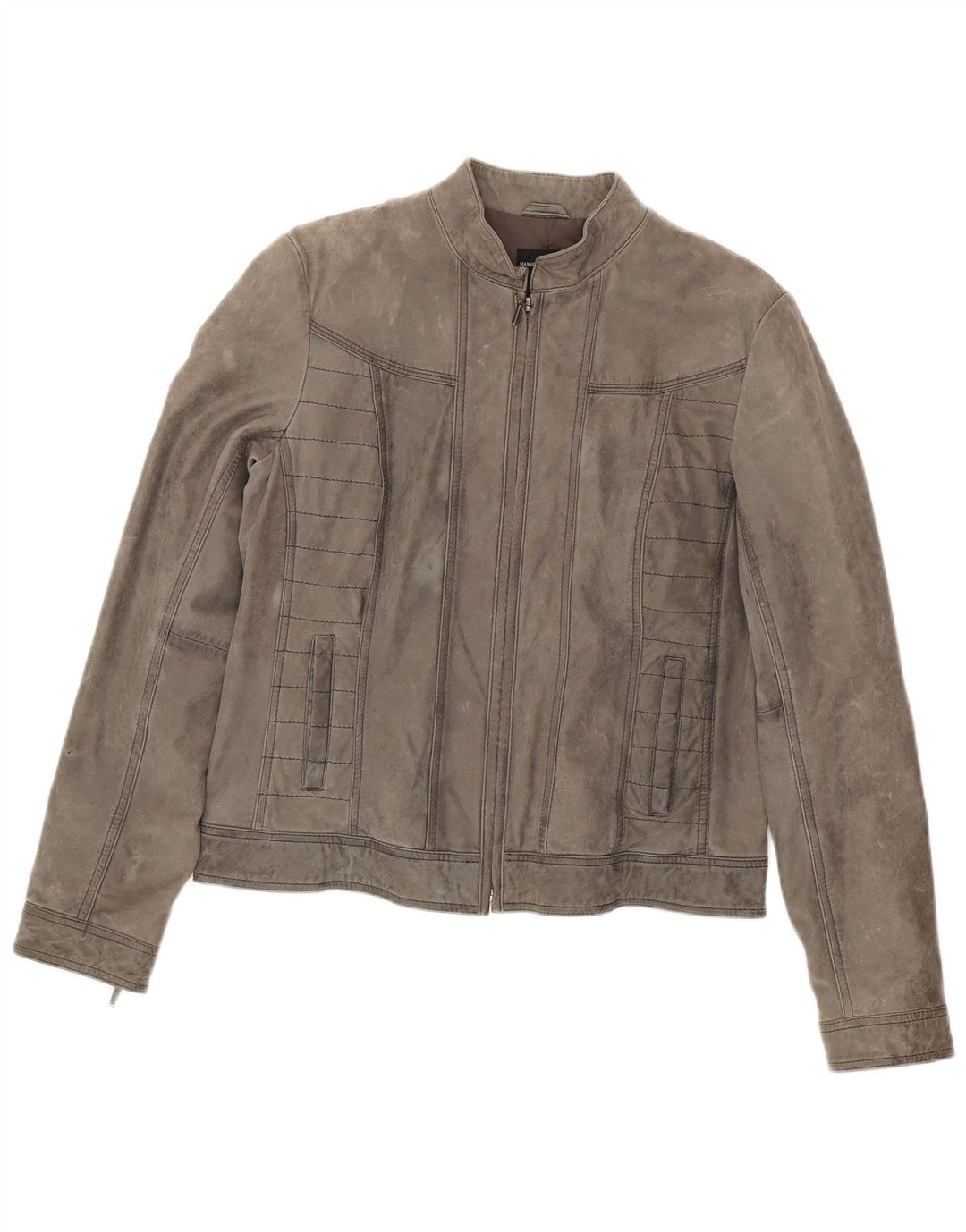Mango Veste en daim pour femme UK 16 Grande peau de mouton grise