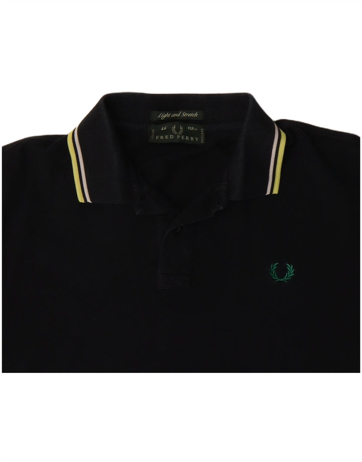 Fred Perry Polo court pour femme UK 14 Coton noir moyen