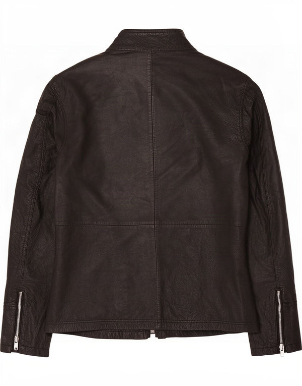 BARNEYS Veste en cuir pour homme UK 38 Medium Noir