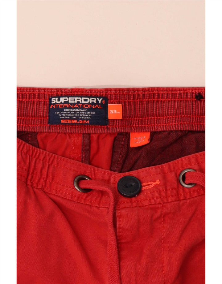 Superdry Short Chino W33 Homme Rouge Moyen Coton