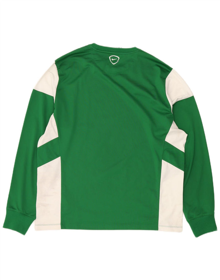 NIKE Haut Dri Fit à manches longues pour homme XL Vert Colorblock Polyester