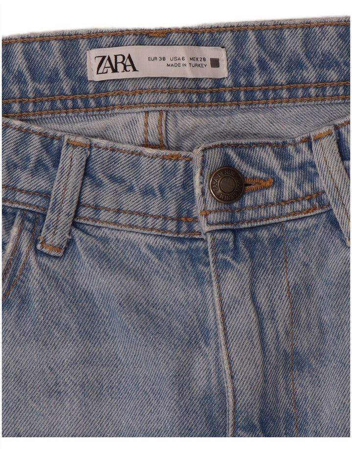 Zara Jean droit vieilli pour femme EU 38 Small W28 L34 Bleu