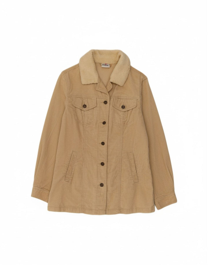 FLASH LIGHTS Womens Corduroy Jacket UK 12 Medium  Beige Cotton