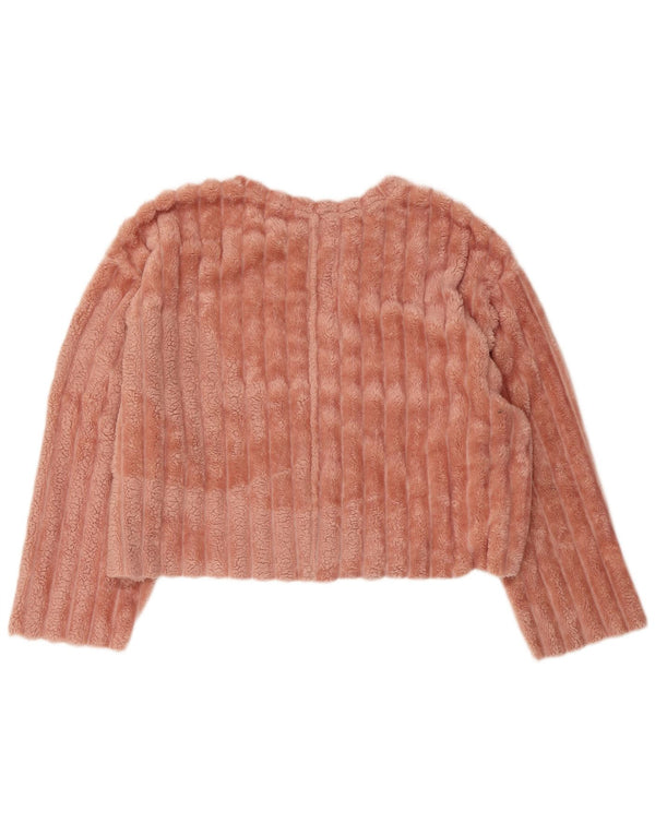 Zara Womens Crop Oversize Sweatshirt Jumper UK 16 Grand Rose Polyester