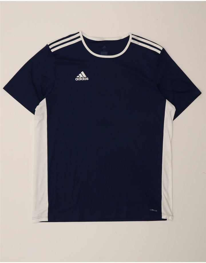 Adidas Climalite T-Shirt Top XL Bleu Marine Colorblock Polyester