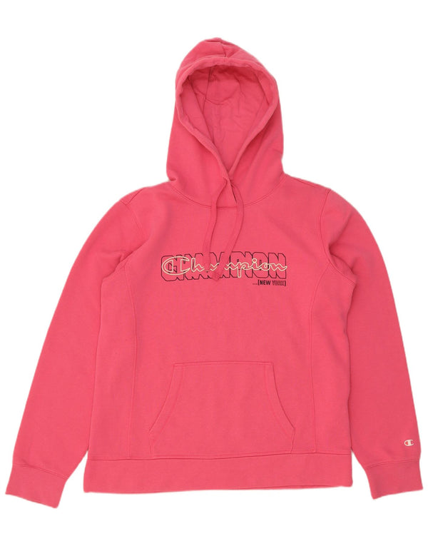 Champion Pull à capuche graphique pour femme UK 18 XL Rose Coton
