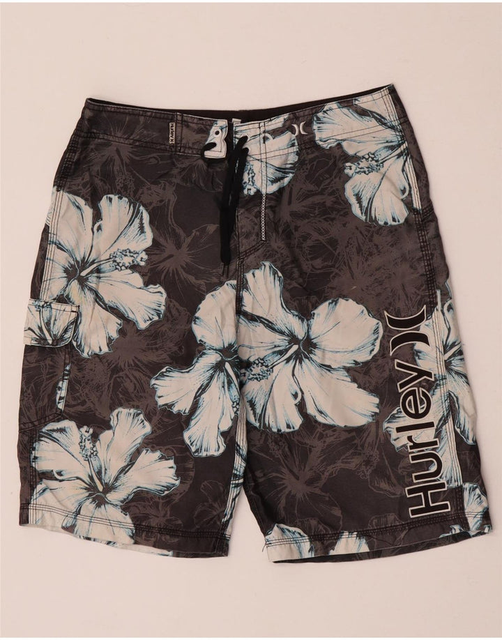 Hurley Short de Bain Graphique Homme Gris Moyen Floral Polyester