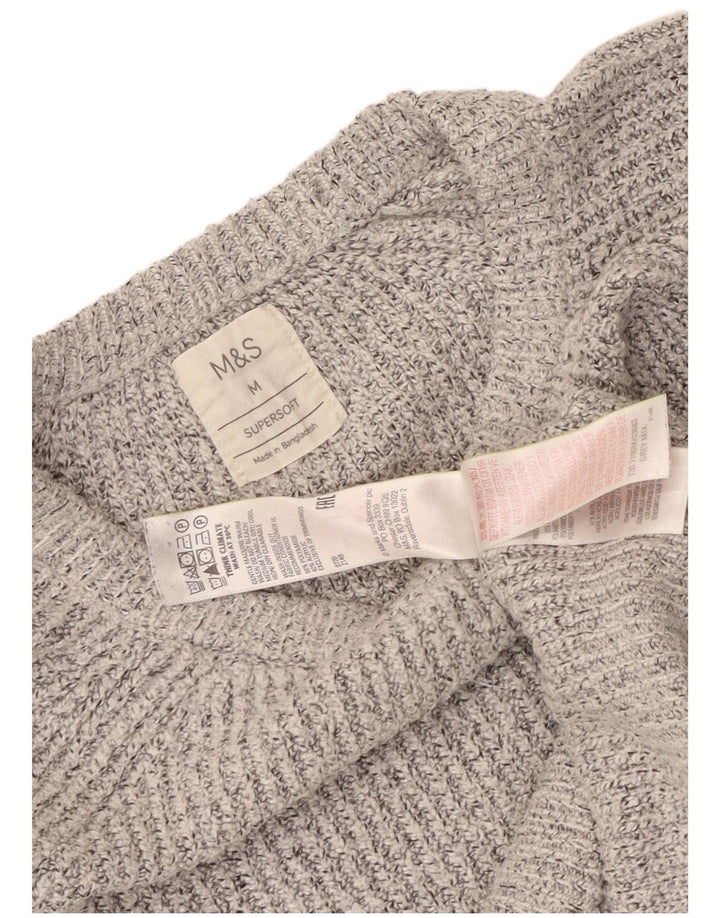 Marks & Spencer Pull Col Bateau Homme Gris Moyen Moucheté Polyamide