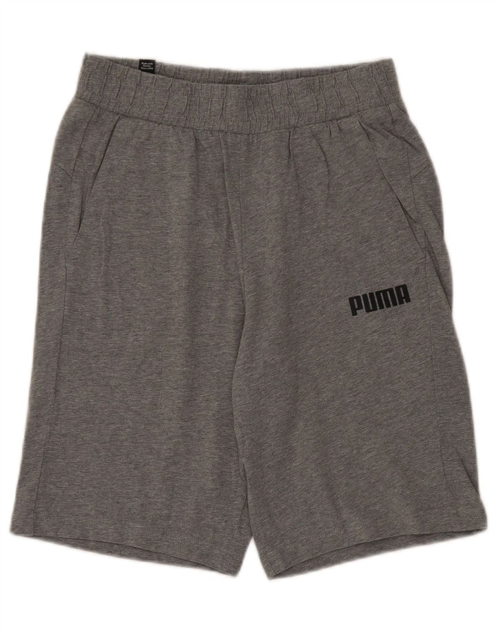 Puma Short de Sport Homme Petit Gris Moucheté Coton