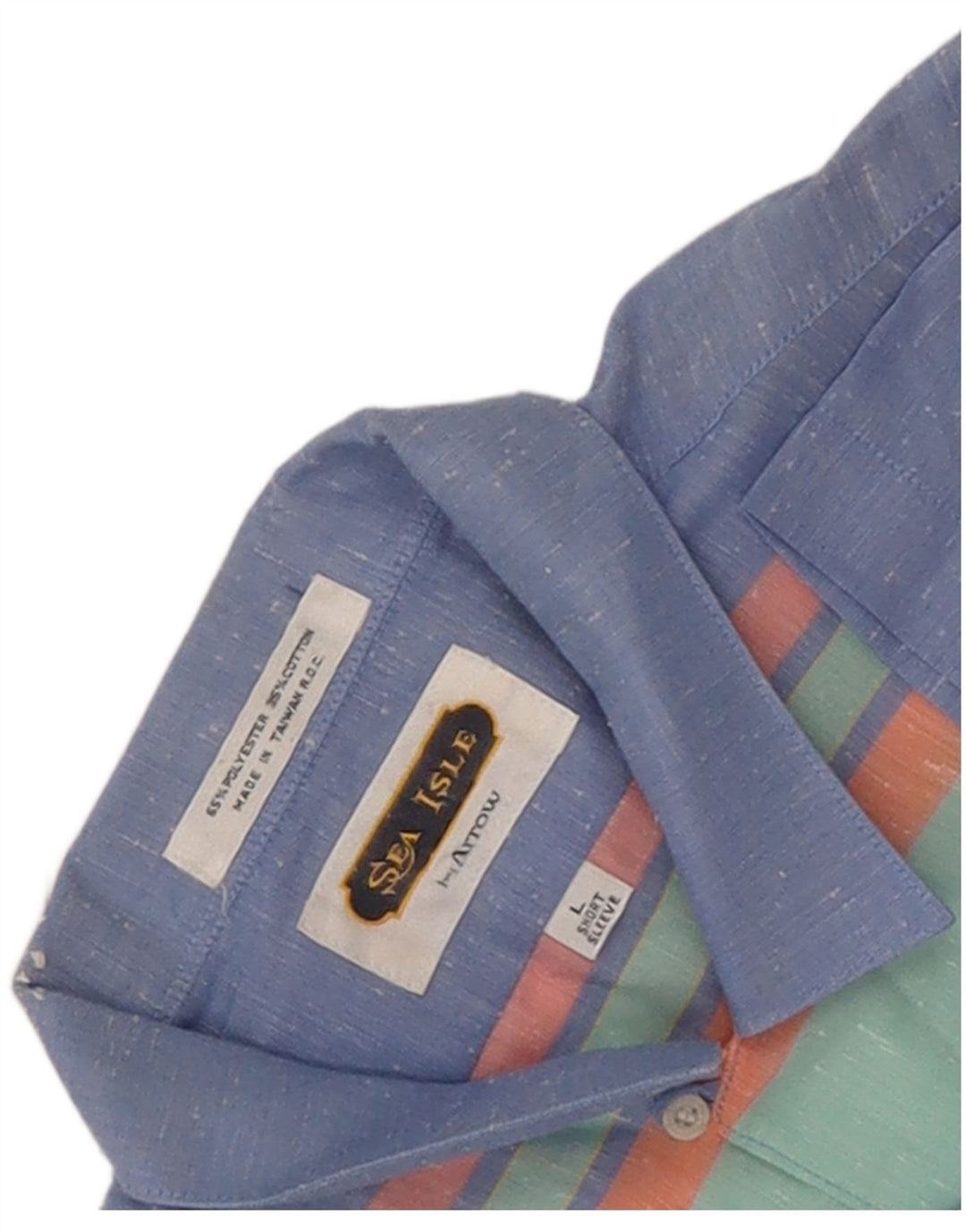 Arrow Chemise à manches courtes pour homme en polyester à rayures bleues