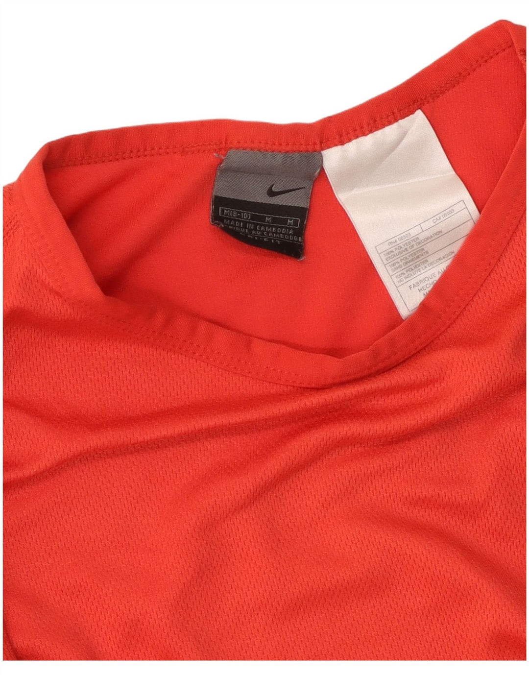 NIKE Haut court à manches longues pour femme US 8/10 Rouge moyen Polyester