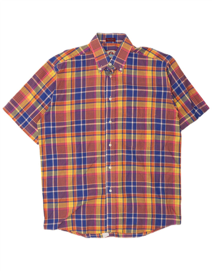 Dino Erre Chemise à Manches Courtes Homme Coton à Carreaux Multicolore Moyen