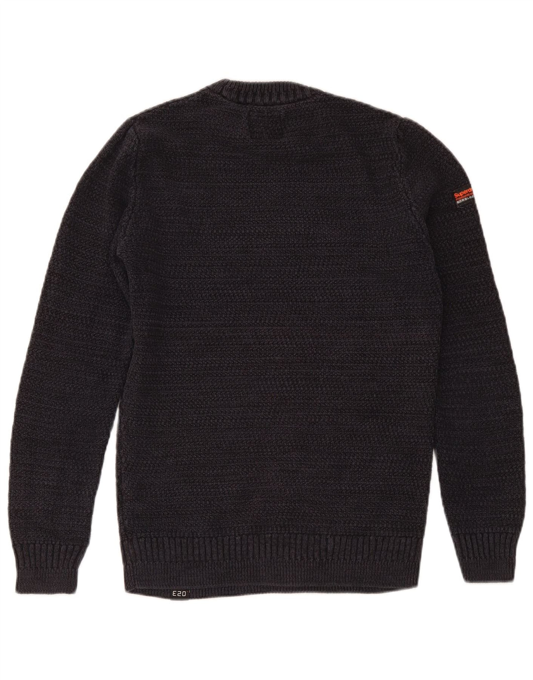Superdry Pull ras du cou pour homme en coton bleu marine Petit