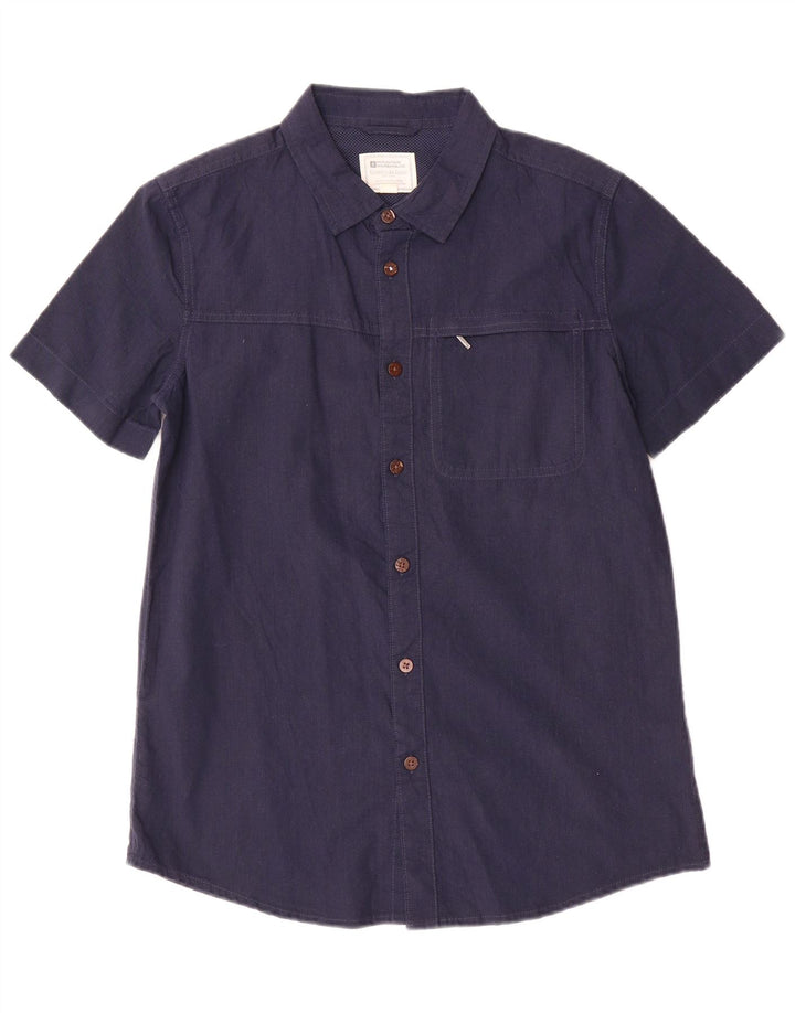 Mountain Warehouse Chemise à manches courtes pour homme en coton bleu marine Taille S