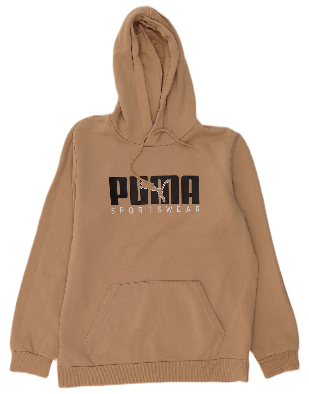 PUMA Pull à Capuche Graphique Homme Beige Moyen Coton