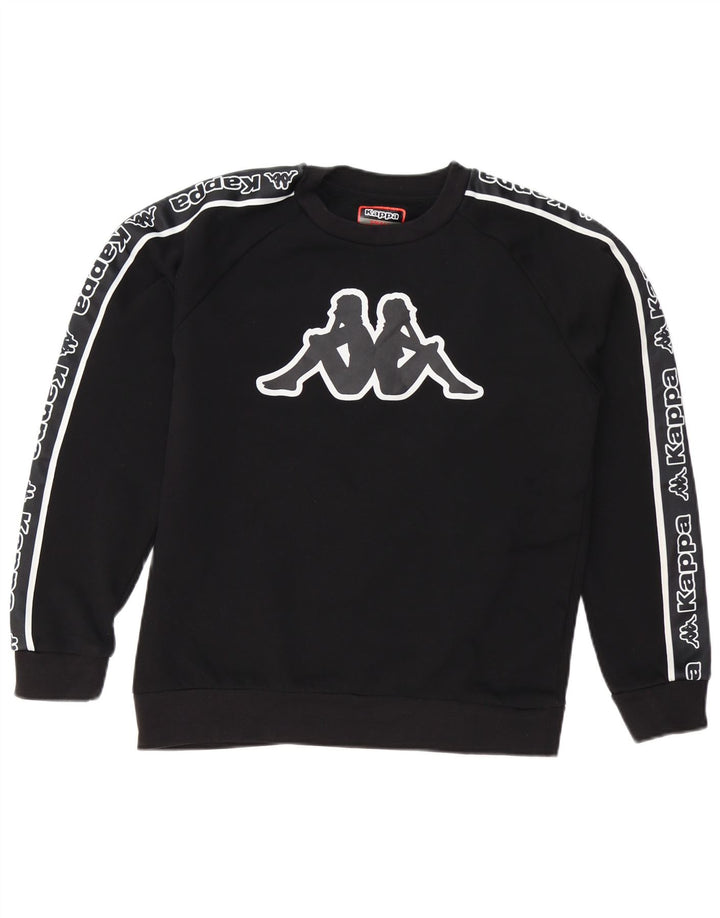 Kappa Sweat-shirt graphique pour homme en coton noir Taille S