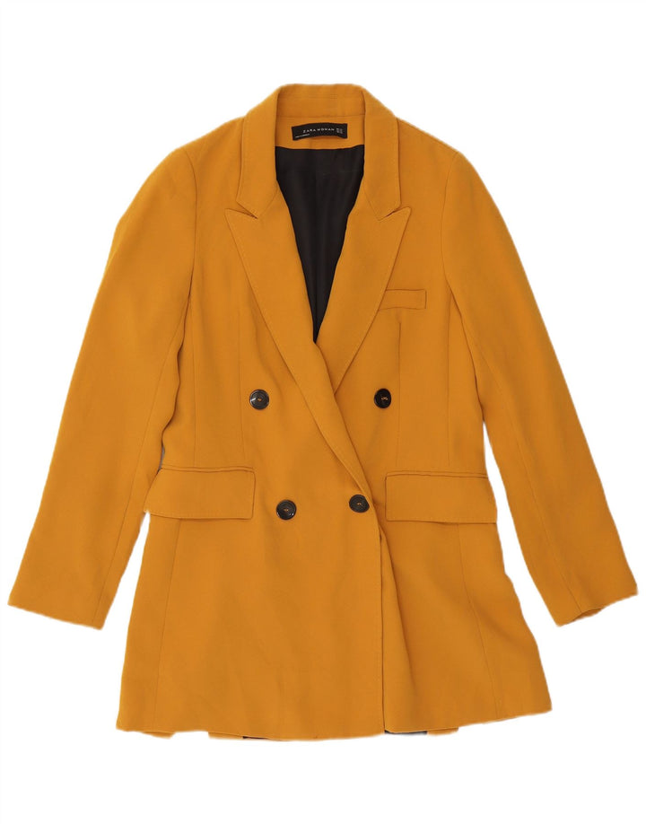 Zara Manteau surdimensionné à double boutonnage pour femme UK 6 XS Jaune Polyester