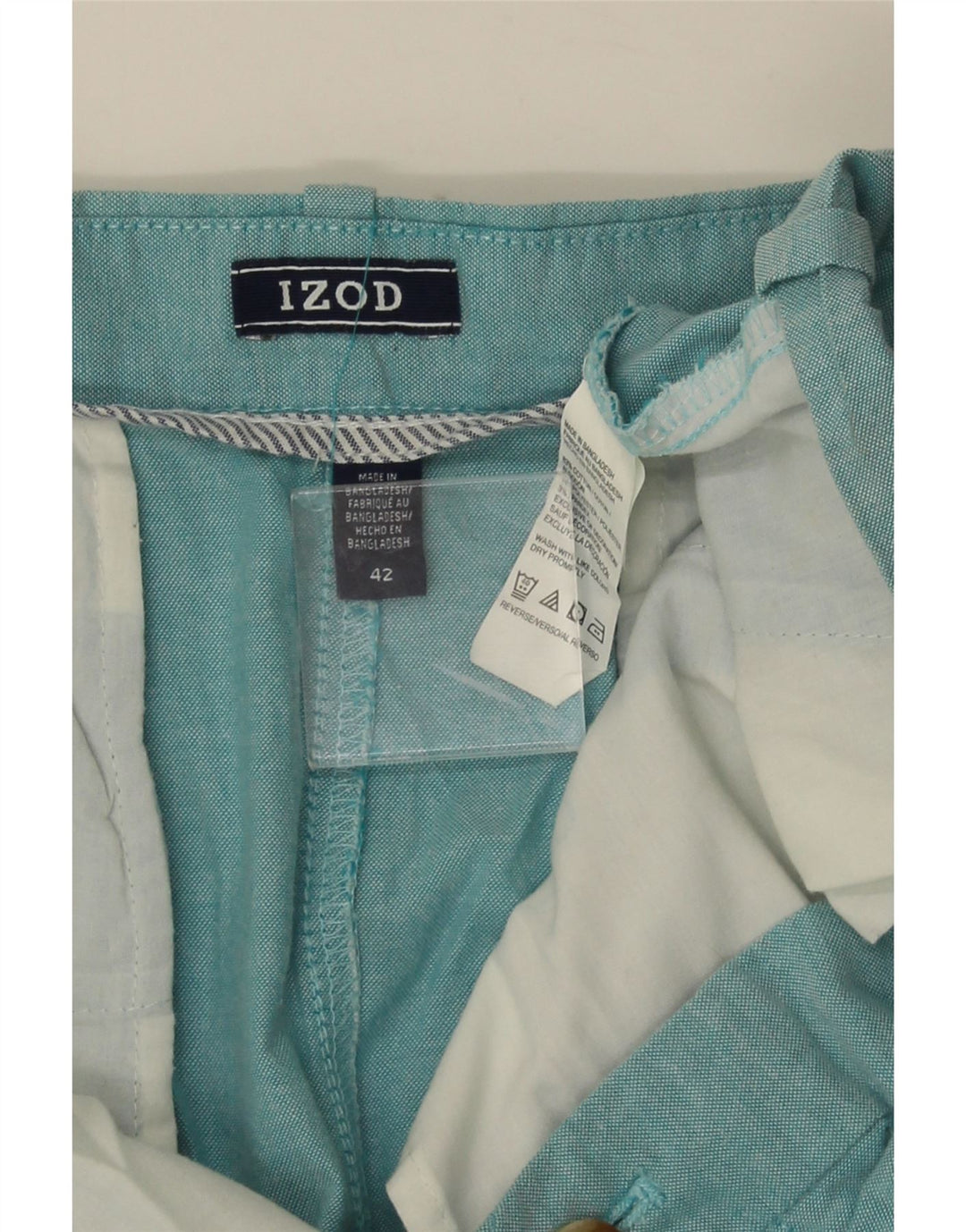 IZOD Short Chino Homme W42 2XL Bleu Coton