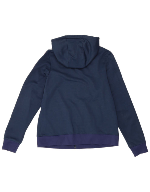 Ellesse Pull à capuche zippé pour femme UK 12 Bleu marine moyen Colourblock