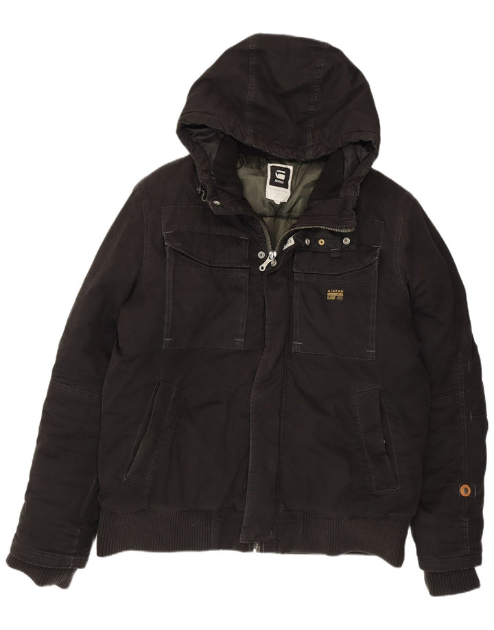 G-STAR Veste Bomber à Capuche Homme UK 44 2XL Coton Noir