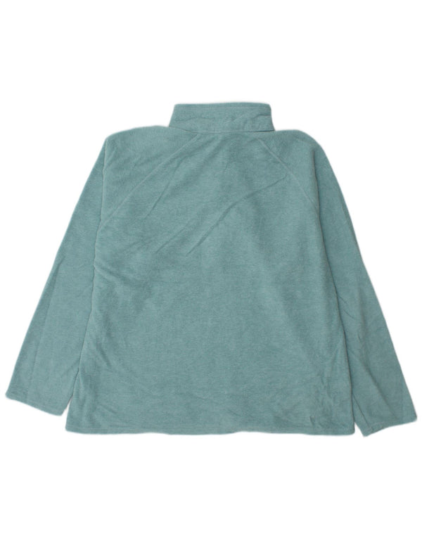 EDDIE BAUER Pull polaire à col zippé pour femme UK 20 2XL Turquoise Polyester