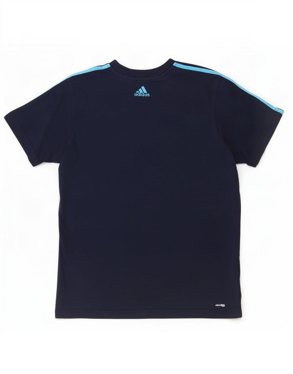 Adidas Hommes Climalite Graphic T-Shirt Top Large Bleu Marine Coton