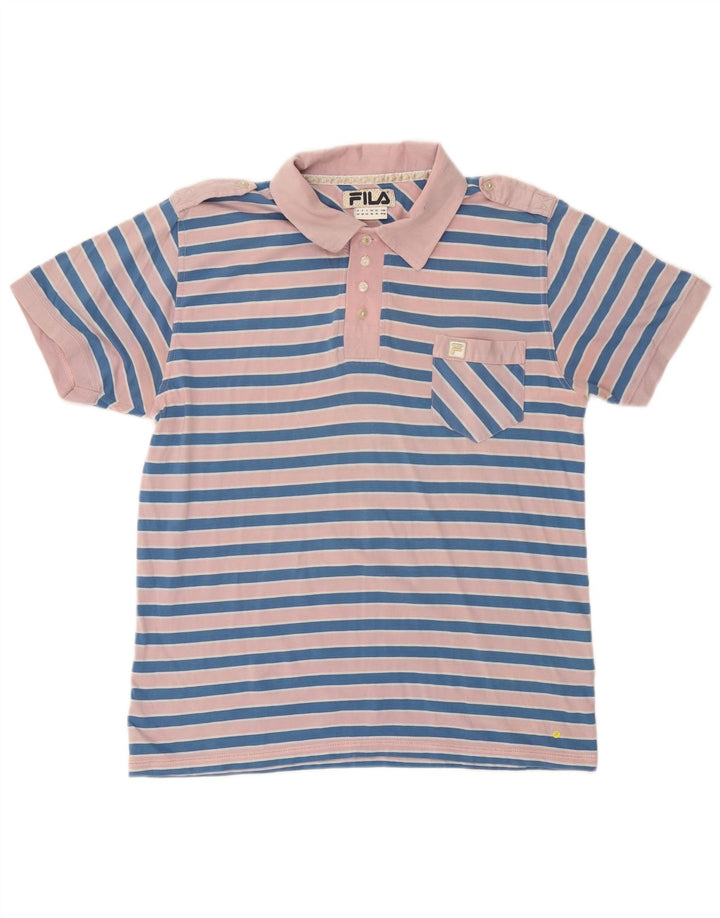 FILA Polo Homme Rose Moyen Rayé Coton