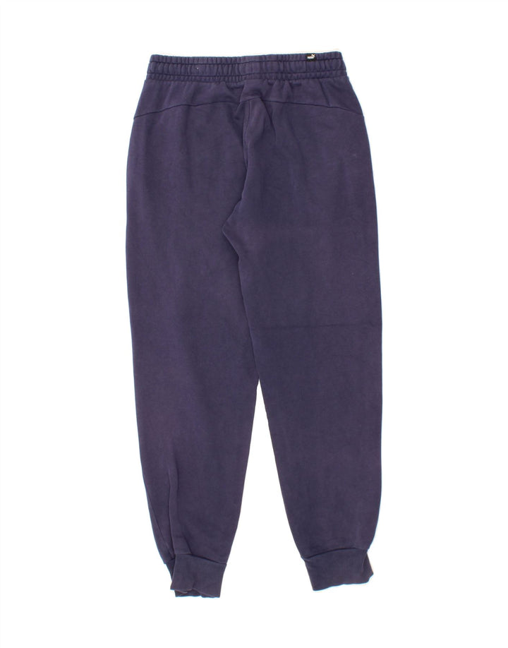 PUMA Mens Graphic Tracksuit Trousers Joggers Small  Navy Blue Vintage Puma and Second-Hand Puma from Messina Hembry 