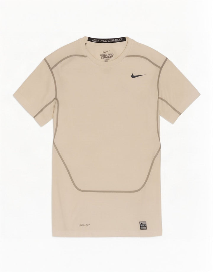 Nike Womens Dri Fit T-Shirt Top UK 14 Large Blanc Polyester