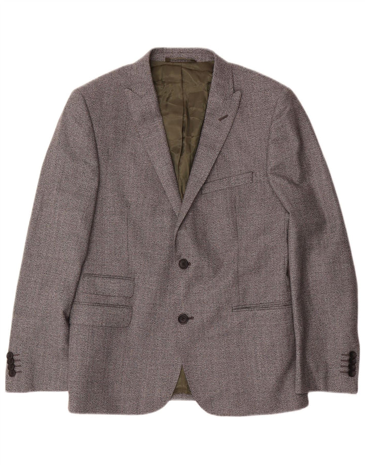 French Connection Veste Blazer 2 Boutons Homme UK 38 Gris Moyen Moucheté