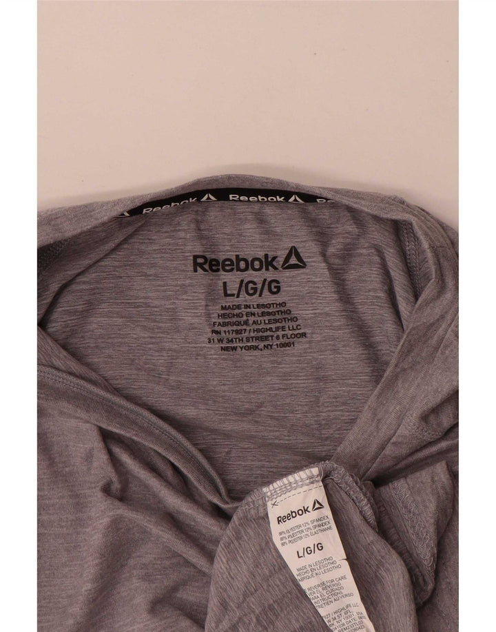 Reebok Haut à Manches Longues Homme Gris Moucheté Polyester