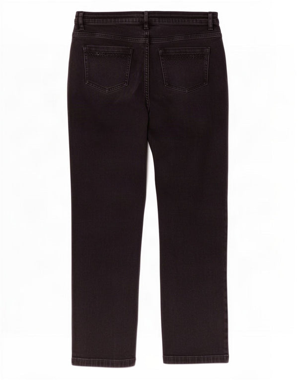 Marks & Spencer Jean droit pour femme UK 18 XL W36 L29 Coton noir