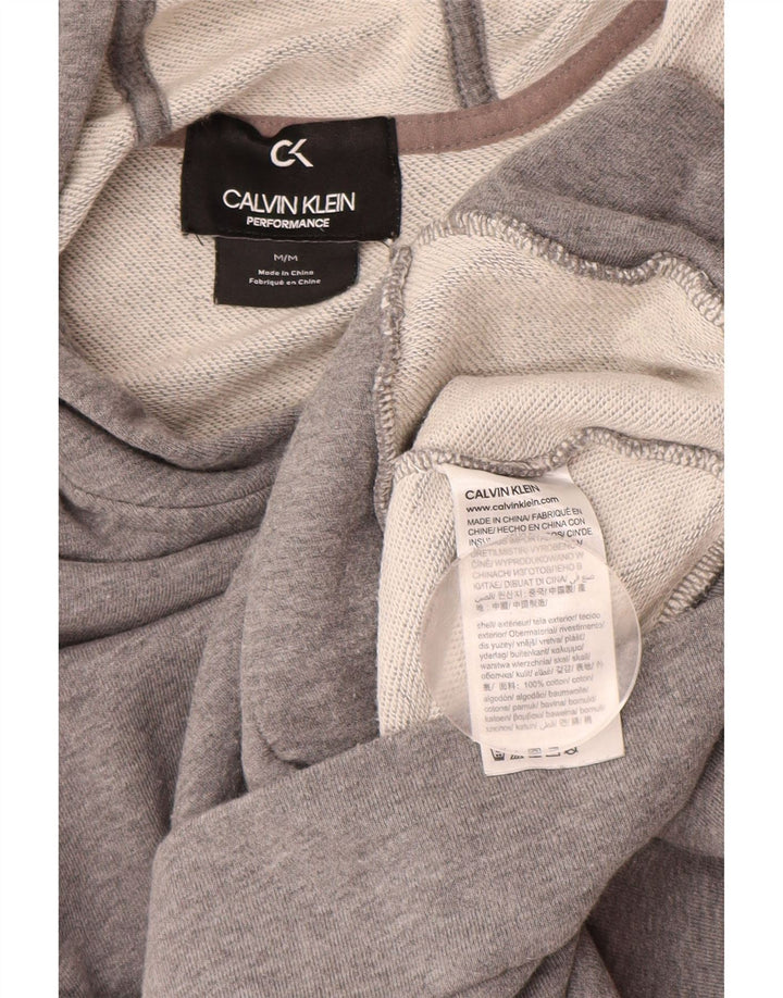 CALVIN KLEIN Pull à capuche zippé Performance pour femme UK 12 Gris moyen