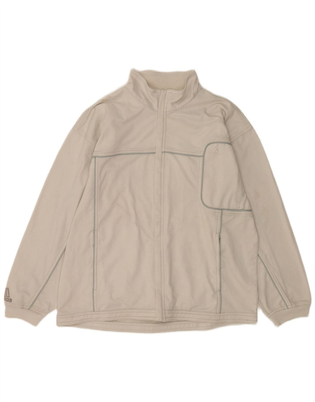 ADIDAS Veste de survêtement pour homme UK 42/44 Large Blanc Polyester