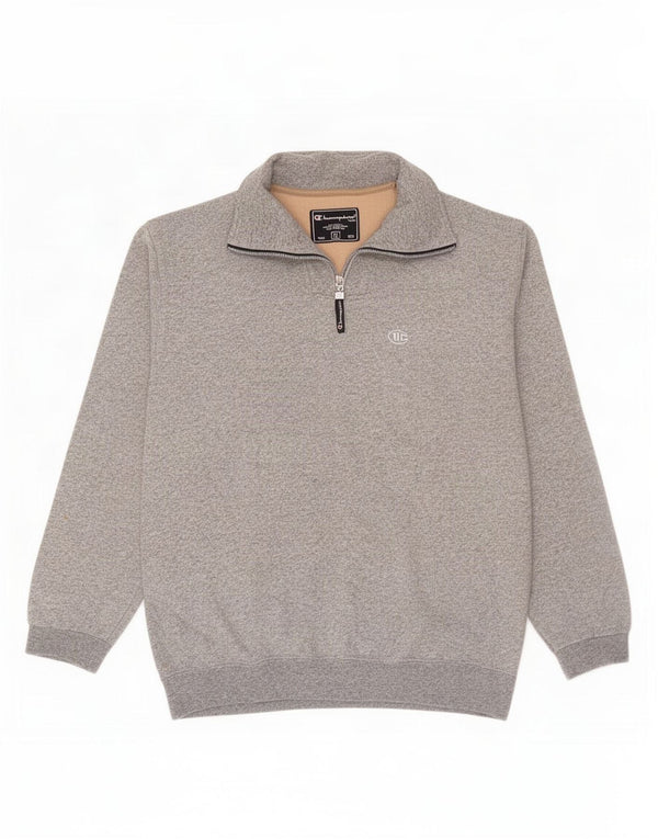 Champion Sweat-shirt à col zippé pour homme XL Gris Coton