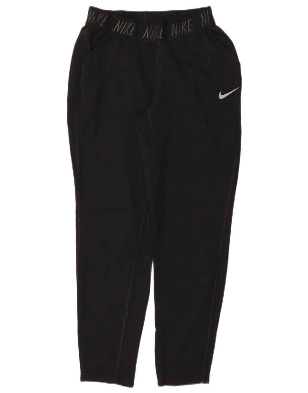 NIKE Pantalon de survêtement graphique Dri Fit pour femme UK 10 Small Noir