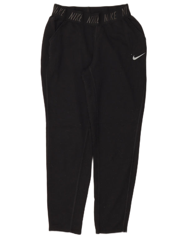 NIKE Pantalon de survêtement graphique Dri Fit pour femme UK 10 Small Noir