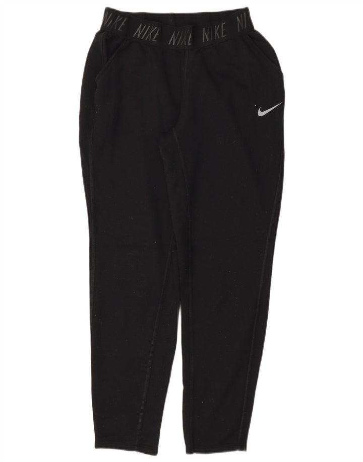 NIKE Pantalon de survêtement graphique Dri Fit pour femme UK 10 Small Noir