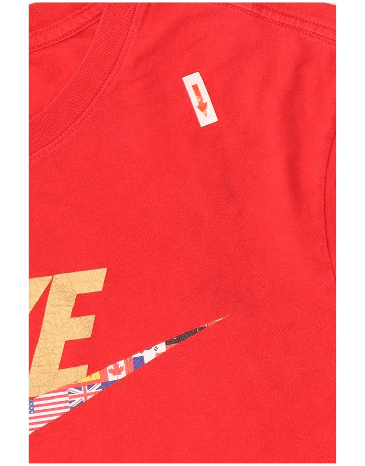 Nike Homme T-Shirt Graphique Haut Rouge Moyen Coton