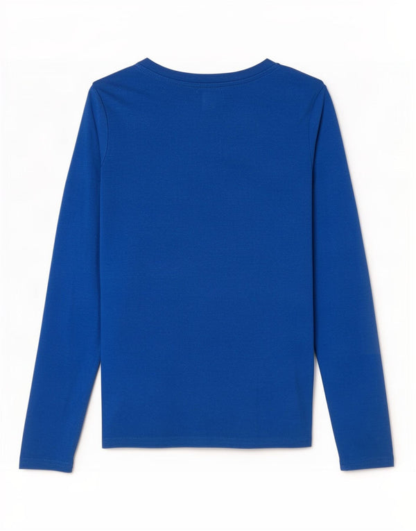U.S. Polo Assn. Womens Top Long Sleeve UK 10 Small Blue Cotton