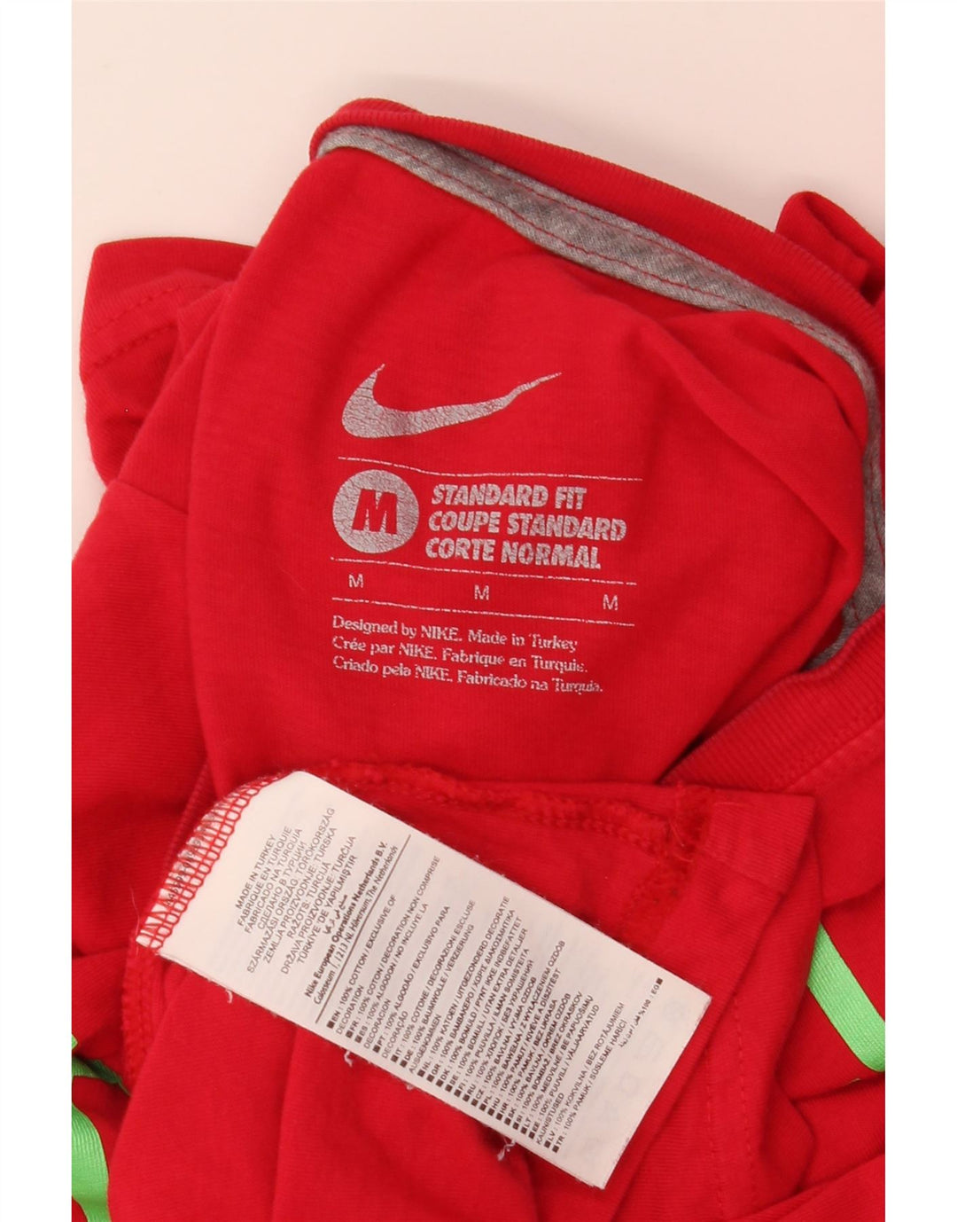 Nike Homme Coupe Standard T-Shirt Graphique Haut Rouge Moyen Coton