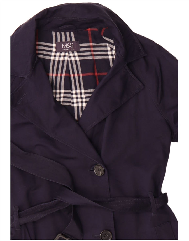 Marks & Spencer Trench-Coat Femme UK 14 Coton Bleu Marine Moyen