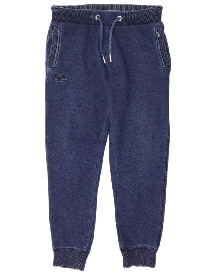 Superdry Homme Pantalon De Survêtement Joggers Petit Bleu Marine Polyester