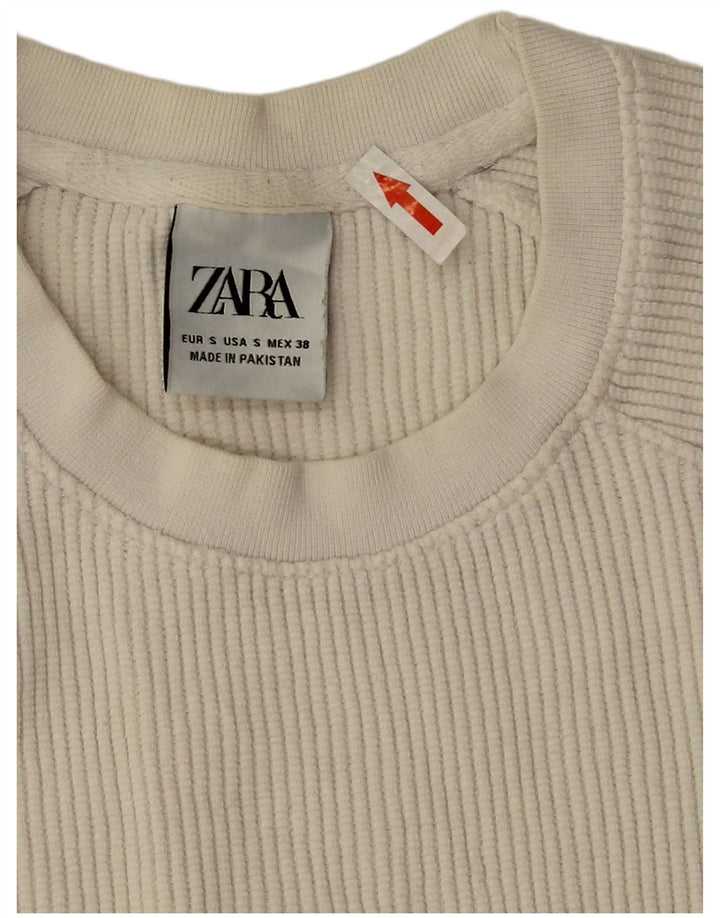 Zara T-shirt surdimensionné pour femme UK 10 Petit coton blanc