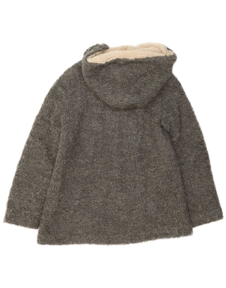 Zara Veste bomber surdimensionnée à capuche pour femme UK 6 XS Gris Polyester