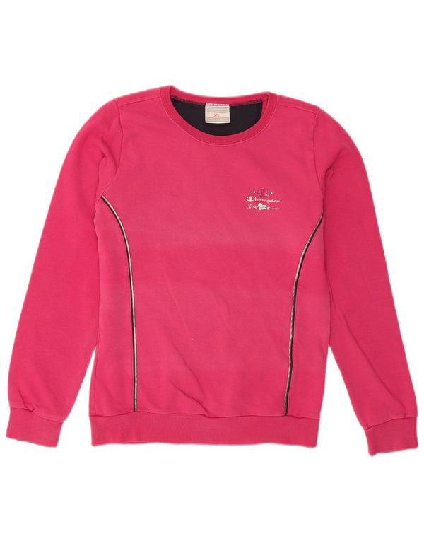 Champion Sweat-Shirt Fille 13-14 Ans XL Rose Rayé