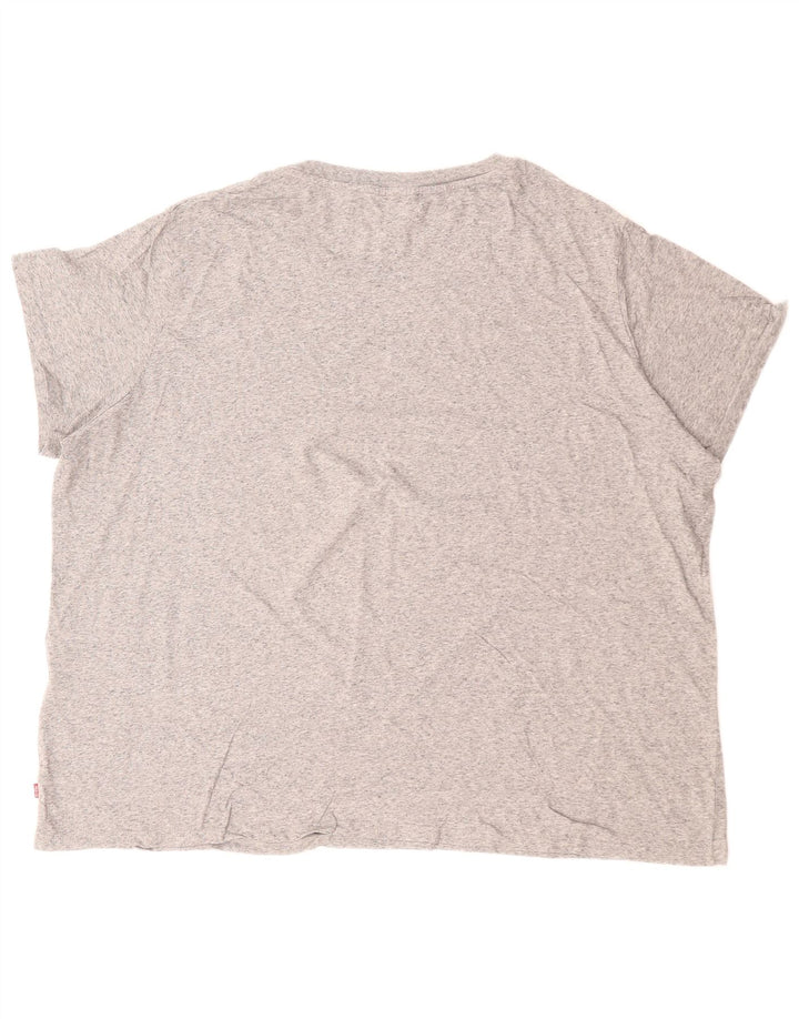 LEVI'S T-Shirt Graphique Femme UK 22 3XL Gris Moucheté Coton